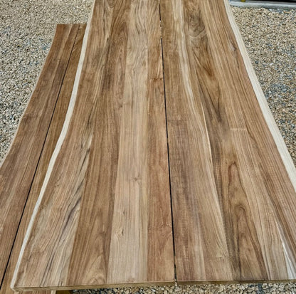 Live edge table top with live edge bench 